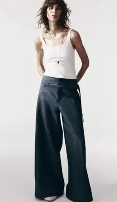 ZARA ワイドレッグパンツ