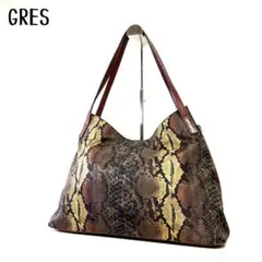GRES パイソンレザー ヘビ革 蛇革 ワンショルダーバッグ チャーム付 