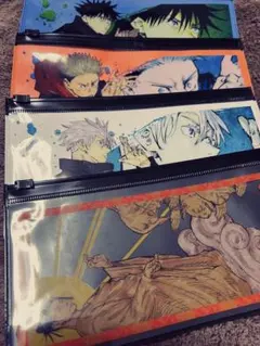 呪術廻戦 フルカラーポーチ 五条 夏油 虎杖 伏黒 4点セット