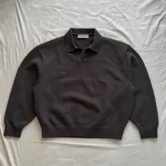 ESSENTIALS ポロネックニット XS ダークグレー　短丈　ボックス　肉厚のサムネイル