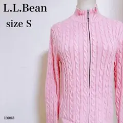 L.L.Bean エルエルビーン ケーブルニット カーディガン ピンク S