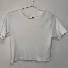 WEGO リブ クルーネック 半袖 Tシャツ ホワイト S