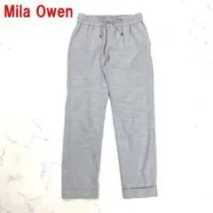 A5889 ミラオーウェン カジュアルパンツ スラックス 裏地あり グレー ０