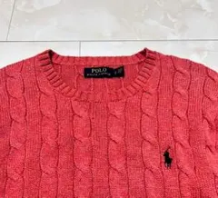POLO RALPH LAUREN ピンク ケーブルニット L