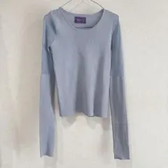 VIOLETTA ヴィオレッタ　ラメ入り　シースルー切り替えニット　ブルー