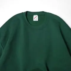 USA製ビンテージ80sジャージーズ無地ブランク スウェット緑ラッセルXL 良品