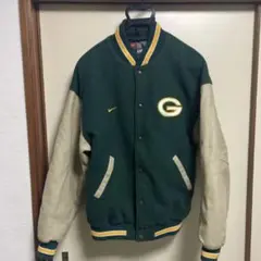 未使用 タグ付】NFL☆グリーンベイパッカーズスタジャン 刺繍 中綿入
