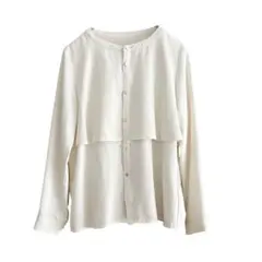 ロペピクニック　ラッフル前あきブラウス　長袖　春夏　38サイズ