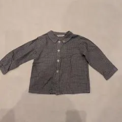 美品 familiar ギンガムチェック シャツ長袖 90