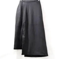 ショコラフィネローブ アシメ ロングスカート チャコールグレー フリーサイズ