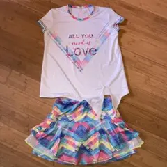 テニスウェア ラッキーインラブ　上下セット　プラクティス　スコート　サイズ14