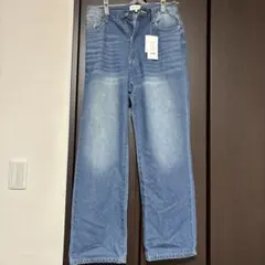 ブルー デニムパンツ レディースLサイズ モノマートのサムネイル