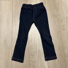 100cm キッズ デニム風 ロングパンツ 長ズボン 紺色 ネイビー 西松屋