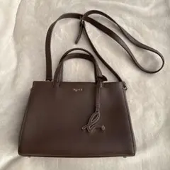 agnès b. ダークブラウン ハンドバッグ