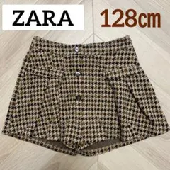 ZARA キッズ　チェック柄　スカート風ショートパンツ