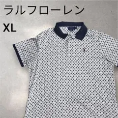 XL　ラルフローレン　半袖　ポロシャツ　ワンポイント　刺繍ロゴ　総柄