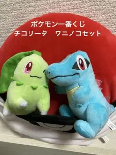 ポケモン一番くじ チコリータ ＆ワニノコ ぬいぐるみ2点セット