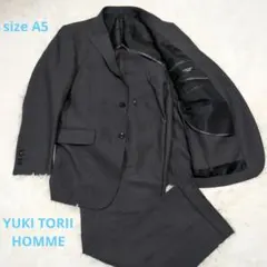 ト*モ様 美品◇洗える【ユキトリイHOMME】 ストライプスーツ　 A5 背抜き