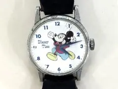 稼働 Disney Time ミッキーマウス 手巻き時計 腕時計