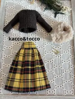 No.3913 ハンドメイド22cmドール服 3点セット（ピアス付き）