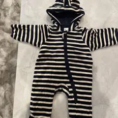 【美品】べべ♡くま耳付き防寒ロンパースカバーオールアウター