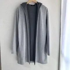 COMME CA ISM コムサイズム カーディガン 長袖 グレーフード付き L