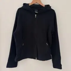 ナイキ フルジップ パーカー フード 長袖 無地 L ブラック　ポリエステル