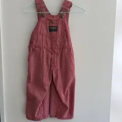OshKosh B'gosh 赤と白ストライプオーバーオール