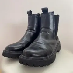 黒 サイドゴアブーツ 厚底
