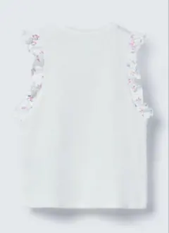zara babyフリル付きホワイトタンクトップ 2-3y 98cm