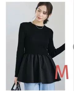 coca☆ エンボスドッキングフレアニット　ブラック　M