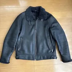 ✨希少✨　WIND ARMOR ムートン　レザージャケット ブラック Wind Armor(ウィンドアーマー) B-3 ムートンジャケット メンズ import