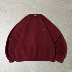 90s NIKE ナイキ クルーネックスウェット トレーナー ボルドー フェード