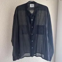 週末限定価格　ユナイテッドアローズ＆サンズ　シアーシャツ　ブラック　Lサイズのサムネイル