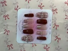 ネイルチップセット ブラウン・ピンク