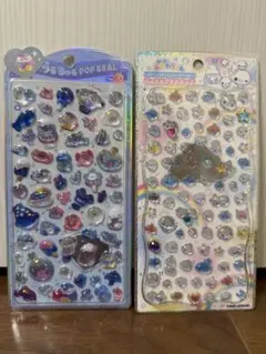 【正規品】うるちゅる＆あわわちゃん ジュエルプチドロップ シール 2枚セットのサムネイル