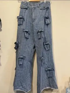 POPPY あさぎーにょ ワイドフレアデニムパンツ - メルカリ