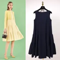 【新品】フォクシー　リヨン　ワンピース　ネイビー　2024　近年　ジャガード