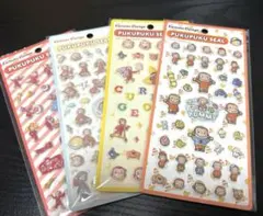 ぷくぷくシール　おさるのジョージ　4枚セット