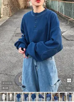 klee ヘンリーネックワッフルT-シャツ