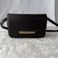 MANGO ショルダーバッグ ダークブラウン