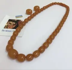 琥珀 ネックレス イヤリング ヴィンテージ Beoluna ベオルナ 幸運 石
