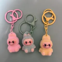 ラブブ可愛いキャラクターキーホルダー3個セット