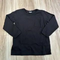 黒　長袖　ロンt ポケット付き　ブラック