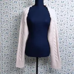 TheOpen Product☆ボレロ　ウール100％　ケーブルニット　白系のサムネイル