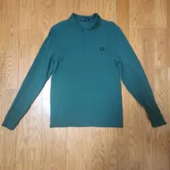 FRED PERRY グリーン 長袖ポロシャツ S メンズ