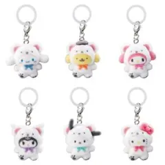 サンリオキャラクター めじるしアクセサリー　ふわふわスノー　コンプリート　6個