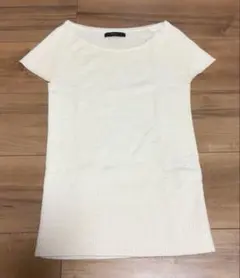 COMME CA ISM 半袖 リブニット ホワイト Mサイズ