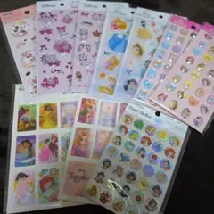 ディズニープリンセス エポキシステッカー、ストーンシールなど10点セット