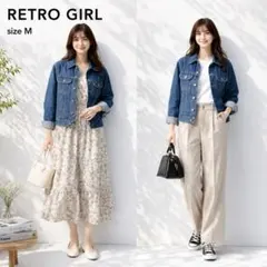 ​美品✨レトロガール デニムジャケット Gジャン M 濃紺 高見えのサムネイル
